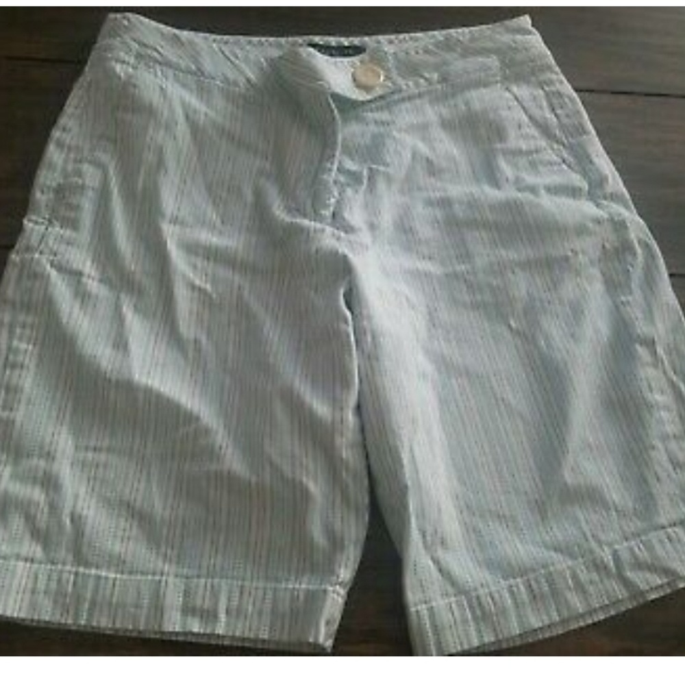 Talbots blue white pinstripe shorts